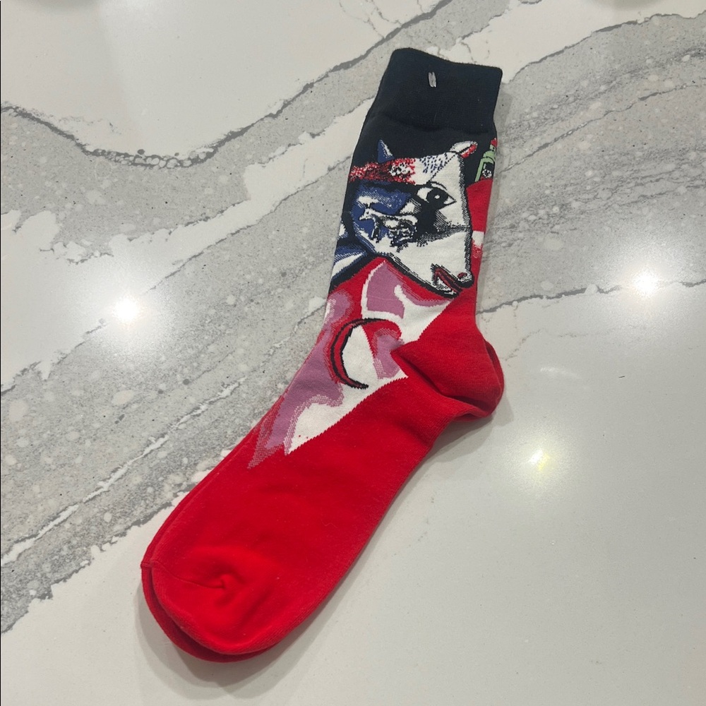 Artistic Red and‎ Black Men's Socks